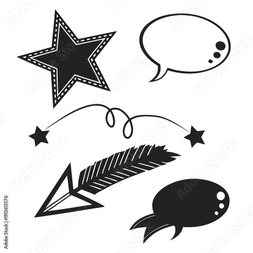 A collection of black and white clip art images
