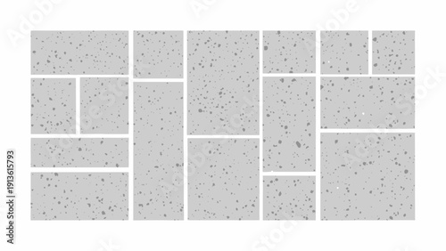 Abstract Grey Terrazzo Tile Pattern with Various Rectangular Shapes