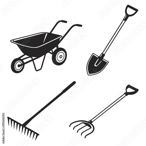 Gardening tools for yard work and landscaping