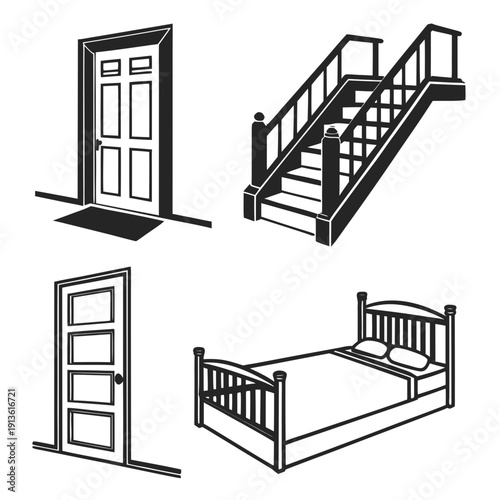 A collection of home features and furniture