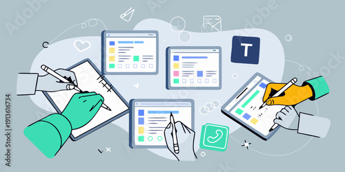 Digital design and prototyping with hands interacting with devices