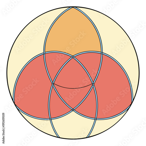 Hexagon Divided into Three Angular Zones