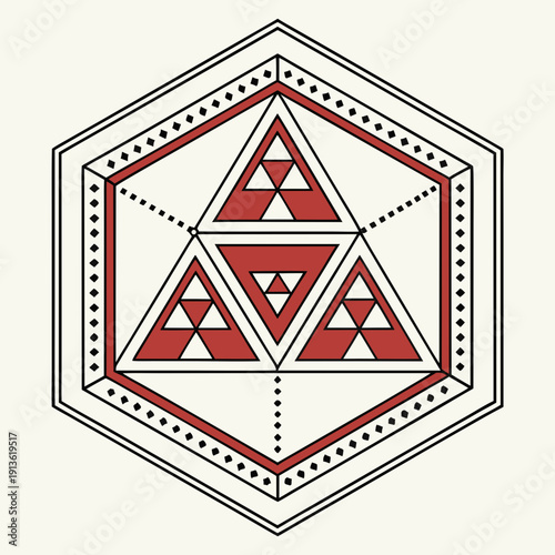 Hexagonal Badge with Internal Triangular Tessellation