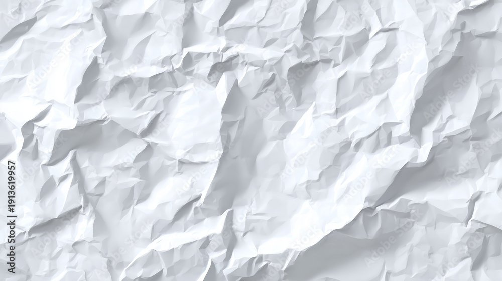 Fototapeta premium 白いしわ加工の紙テクスチャ背景素材・ナチュラルなクラフト風バックグラウンド