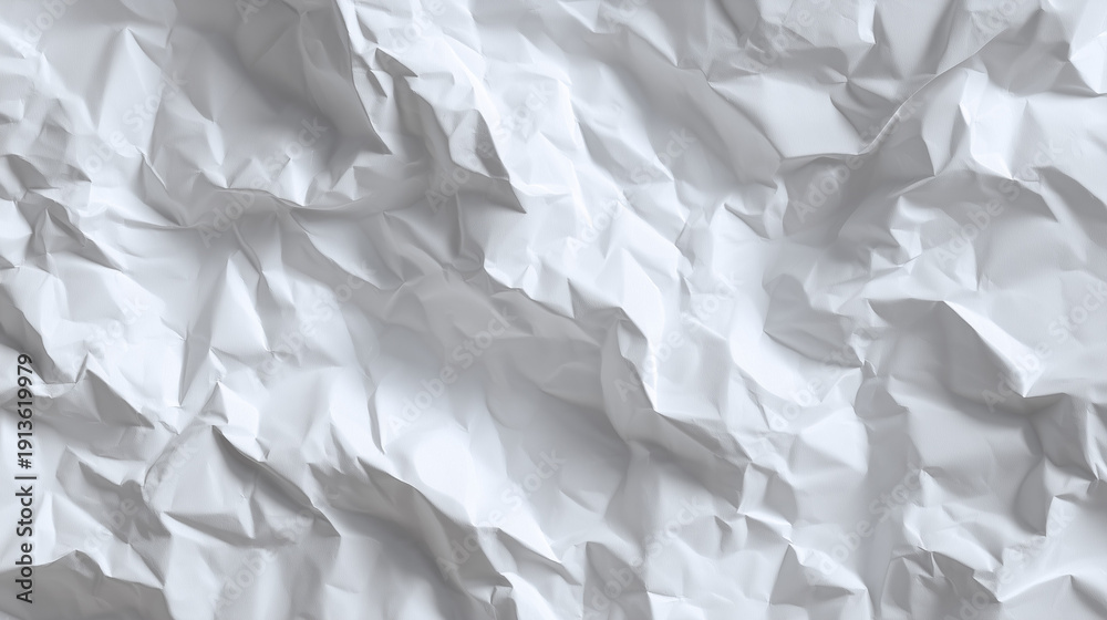 Obraz premium 白いしわ加工の紙テクスチャ背景素材・ナチュラルなクラフト風バックグラウンド