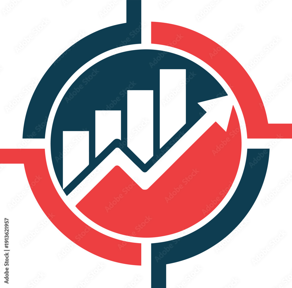 Fototapeta premium Business growth strategy financial success market trends analysis