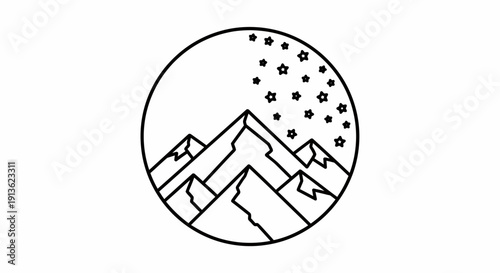 Mountain Landscape Icon Illustration Design.