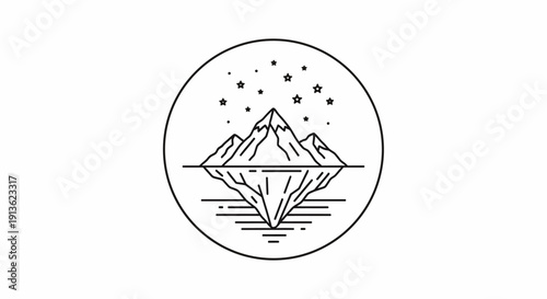 Mountain landscape in a circle.