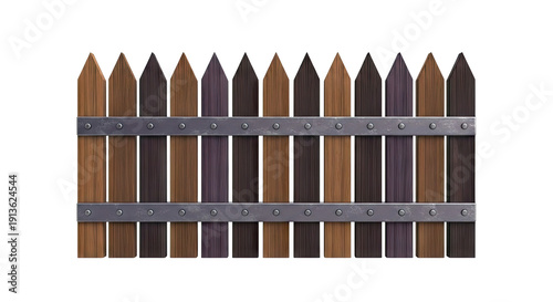 Picket Fence with Metal Straps