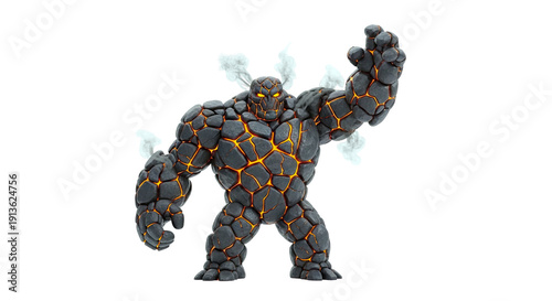 Fiery Stone Golem Character