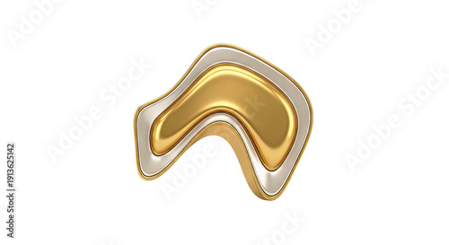Abstract Golden and Silver Curved Shape