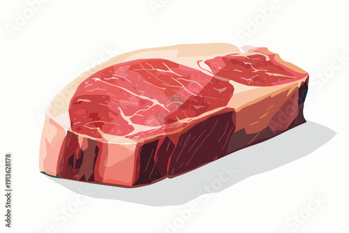 flat vector illustration of raw beef steak no.1