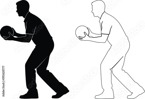 Athletes demonstrating proper and incorrect techniques for holding a ball during a game.