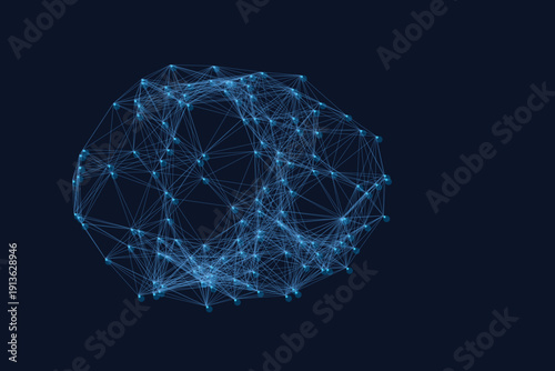 Intricate digital representation of a glowing neural network, symbolizing complex data connections and advanced technological processes in an abstract, futuristic design
