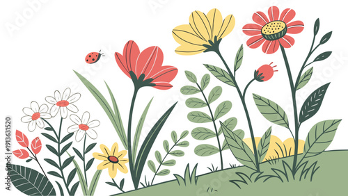 spring flowers vector illustration