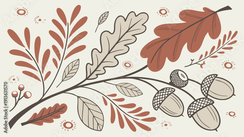 seamless pattern with autumn leaves