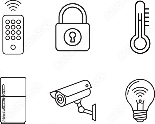 Smart home security and automation icons
