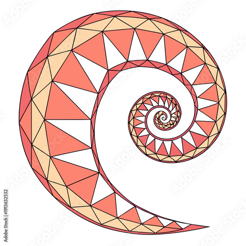 Polygon Spiral Logo: Connected Triangular Elements