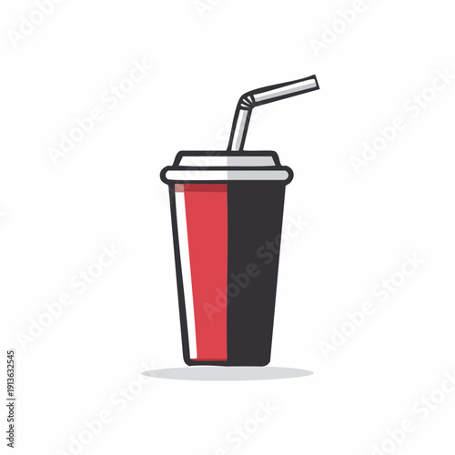A stylized graphic illustration of a soda cup with a straw, perfect for beverage-related designs and promotions