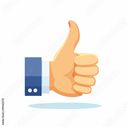 A detailed illustration of a hand giving a thumbs up gesture, symbolizing approval, success, and positive feedback