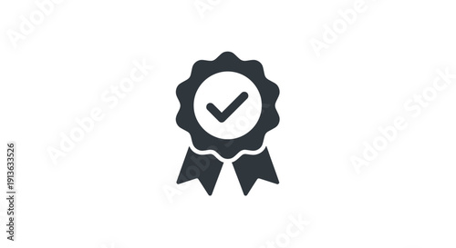 Black Checkmark Icon on White Badge.