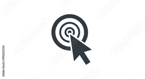 Black cursor clicking on target icon.