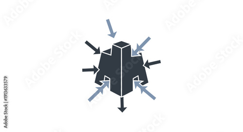 3D Cube with Arrows Indicating Forces.