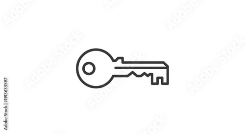 A single metal house key.
