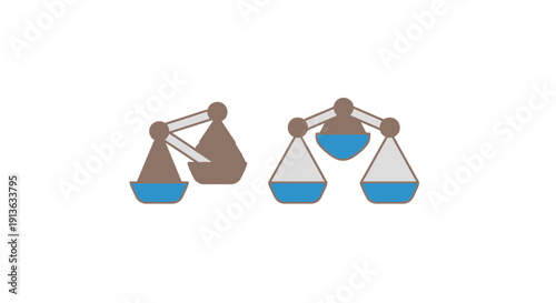 Balance Scales Weighing Objects Equally Unequally.