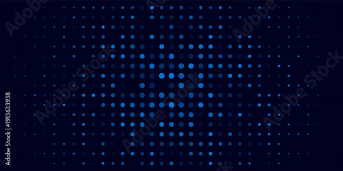 High speed dot moving technology concept. stripes halftone with blue light. speed movement pattern and motion blur over dark blue background. Vector Illustration.