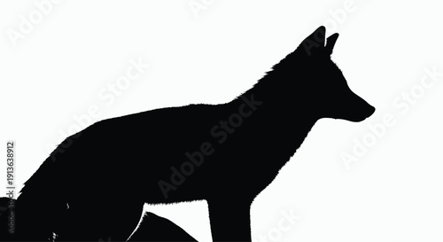 A minimalist silhouette of a fox, with a subtle, dark outline, conveying a sense of mystery.