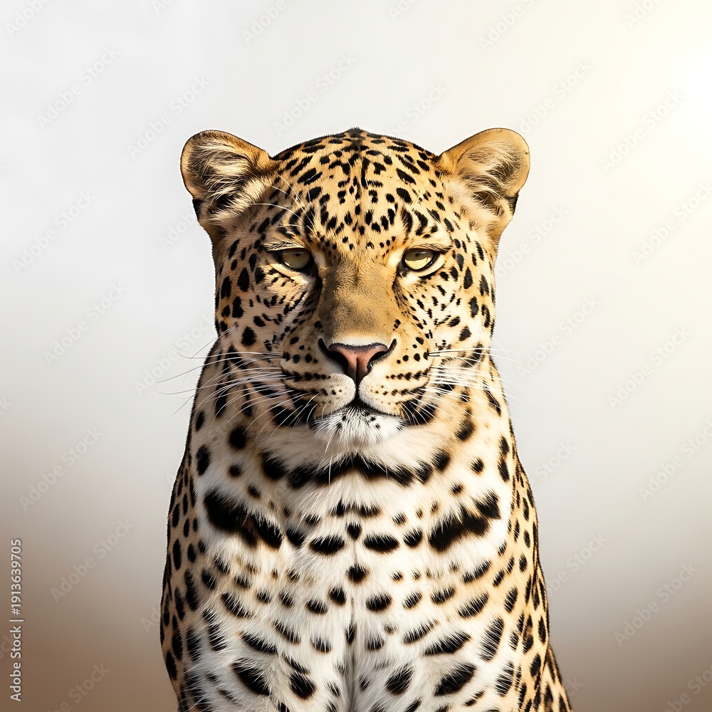 Obraz premium Leopard Portrait with Detailed Fur Pattern.