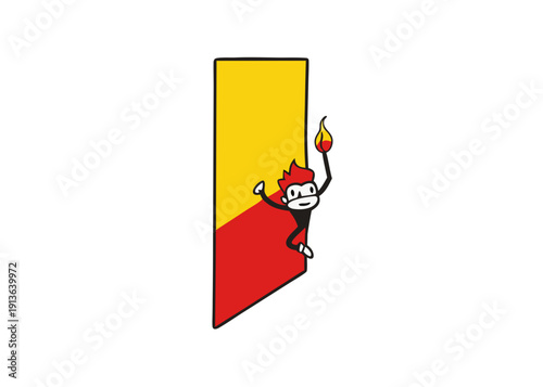 Climbing Ipomoea lobata Fire Vine Spanish Flag Illustration