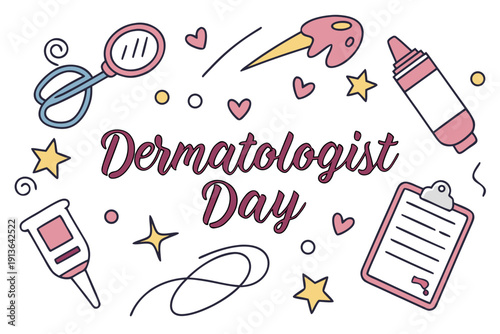NATIONAL DERMATOLOGIST DAY vector illustration isolated on white background