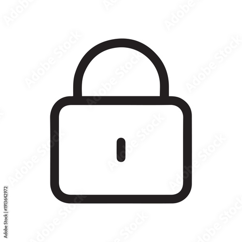 Padlock icon, linear style. Secure, privacy, or locked content. Line with editable stroke.
