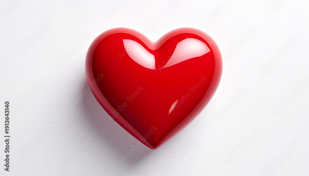Fototapeta premium Glossy Red Heart on Gradient Background
