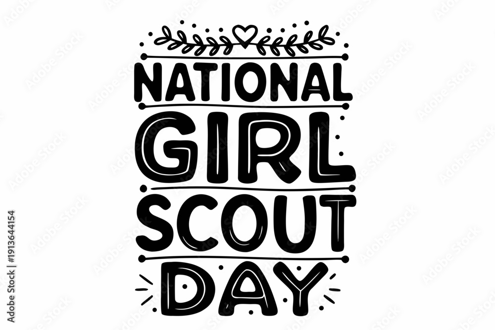 Obraz premium NATIONAL GIRL SCOUT DAY vector illustration isolated on white background