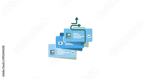 Blue Browser Tabs with Icons and Text.