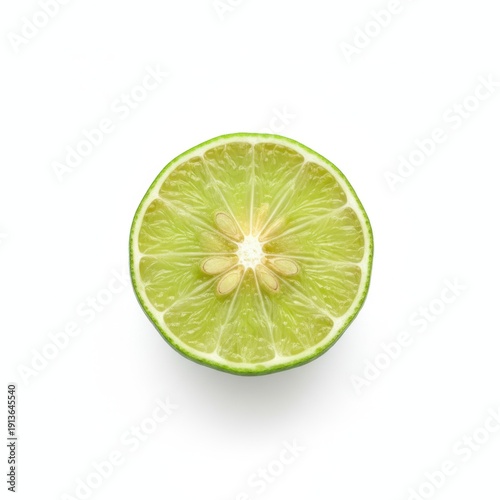 Lime half cut isolated on white background