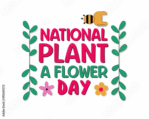 Wallpaper Mural Plant a Flower Day Vector Illustration, Spring Gardening Concept Torontodigital.ca