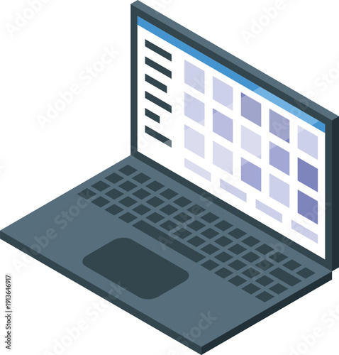 Open laptop displaying spreadsheet software, useful for financial analysis, budgeting, and data management