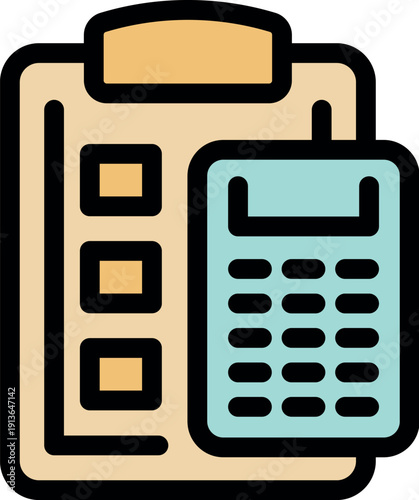 Clipboard with checklist and calculator symbolizing accounting, finance, budgeting, and financial planning