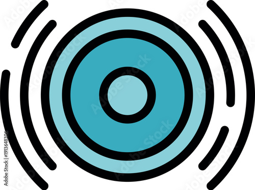 Smart speaker emitting sound waves, symbolizing voice commands and audio communication