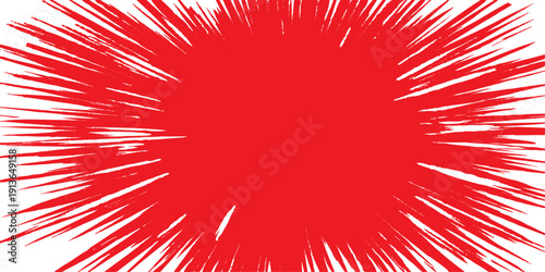 Abstract red background with rays and stars features a bright festive firework burst for a New Year celebration vector illustration with glowing light patterns