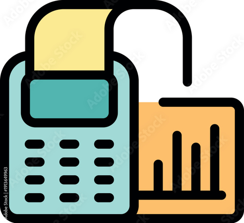 Pos terminal printing a sales chart, symbolizing modern payment technology and business growth