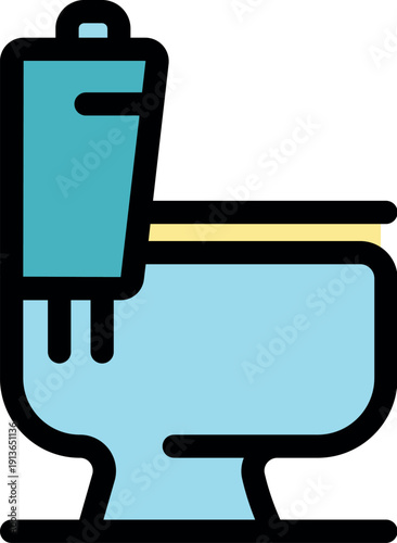 Toilet paper roll hanging on side of toilet tank in bathroom or restroom of house or hotel