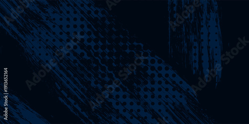 Grunge-style dark blue abstract background with rough brush strokes and dotted texture, great for modern graphics, sports, or streetwear themes.