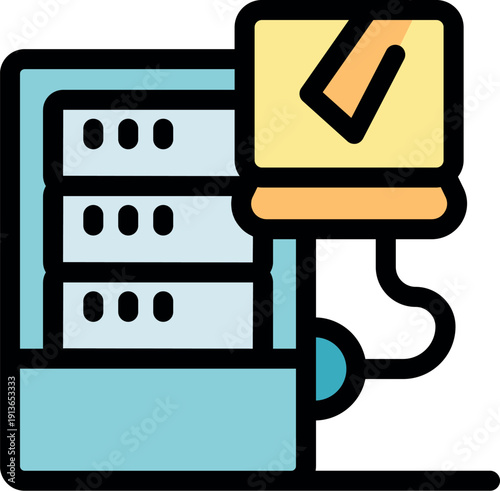 Network diagnostic software running on a laptop and connected to a server