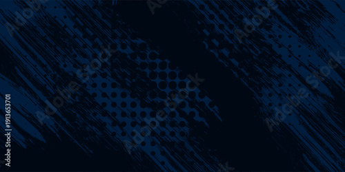 Grunge-style dark blue abstract background with rough brush strokes and dotted texture, great for modern graphics, sports, or streetwear themes.