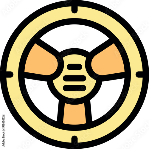 Classic steering wheel representing driving, vehicles, and automotive control